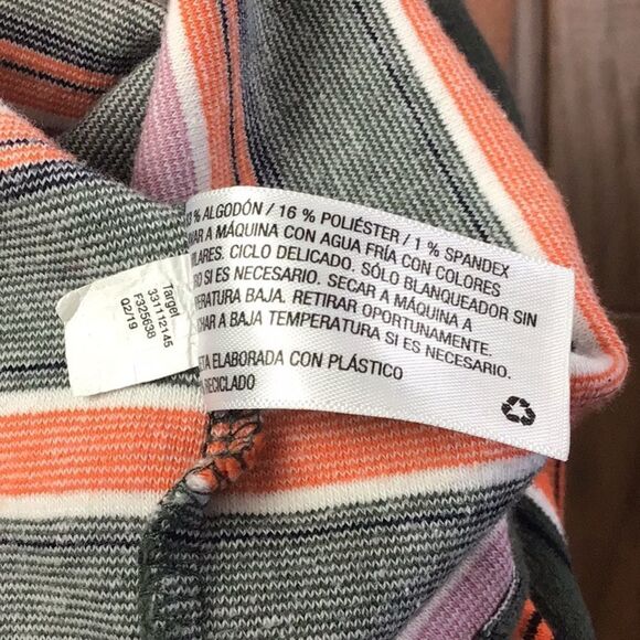 Wild Fable Mock Neck Striped Cropped Long Sleeve T-Shirt - Picture 7 of 8